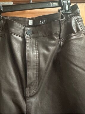 Kut from the Kloth Brown Faux Leather Cropped Pants